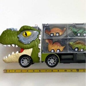 13 in 1 Dinosaur Toys for Kids 3-5, Dinosaur Truck with 12 Pull Back Cars